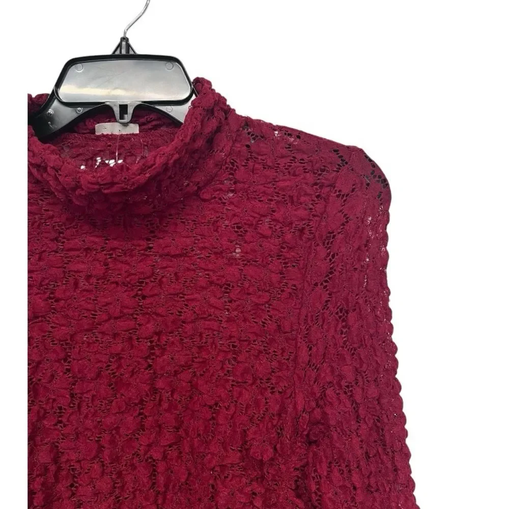 NWOT Free People |  Wo Day & Night Lace Long Sleeve Bodysuit Holly‎ Berry S